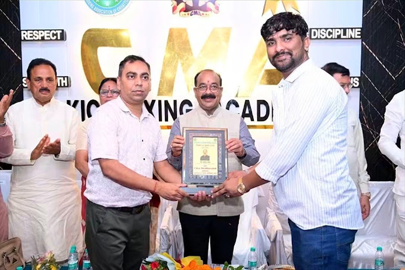 Felicitation ceremony at CMA Kickboxing Academy