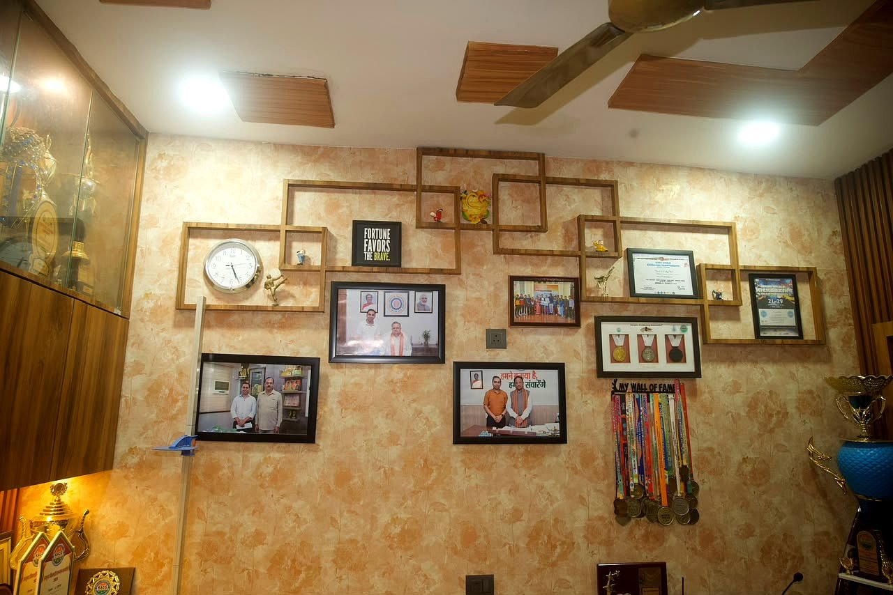 Wall of fame with medals and photos